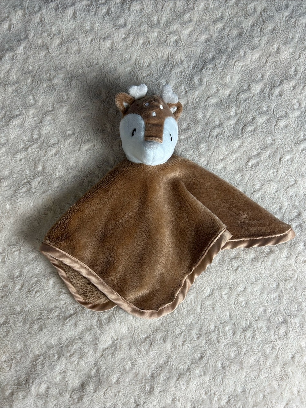 Parent's Choice Deer Fawn Lovey Security Blanket Brown White Plush Baby Toy